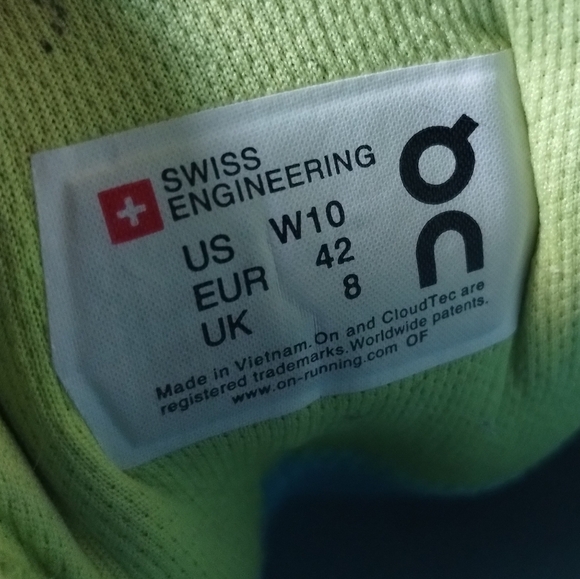 On Running Cloud X Training Shoe in Niagara Blue / Lime Women's Size 10 - Picture 6 of 6